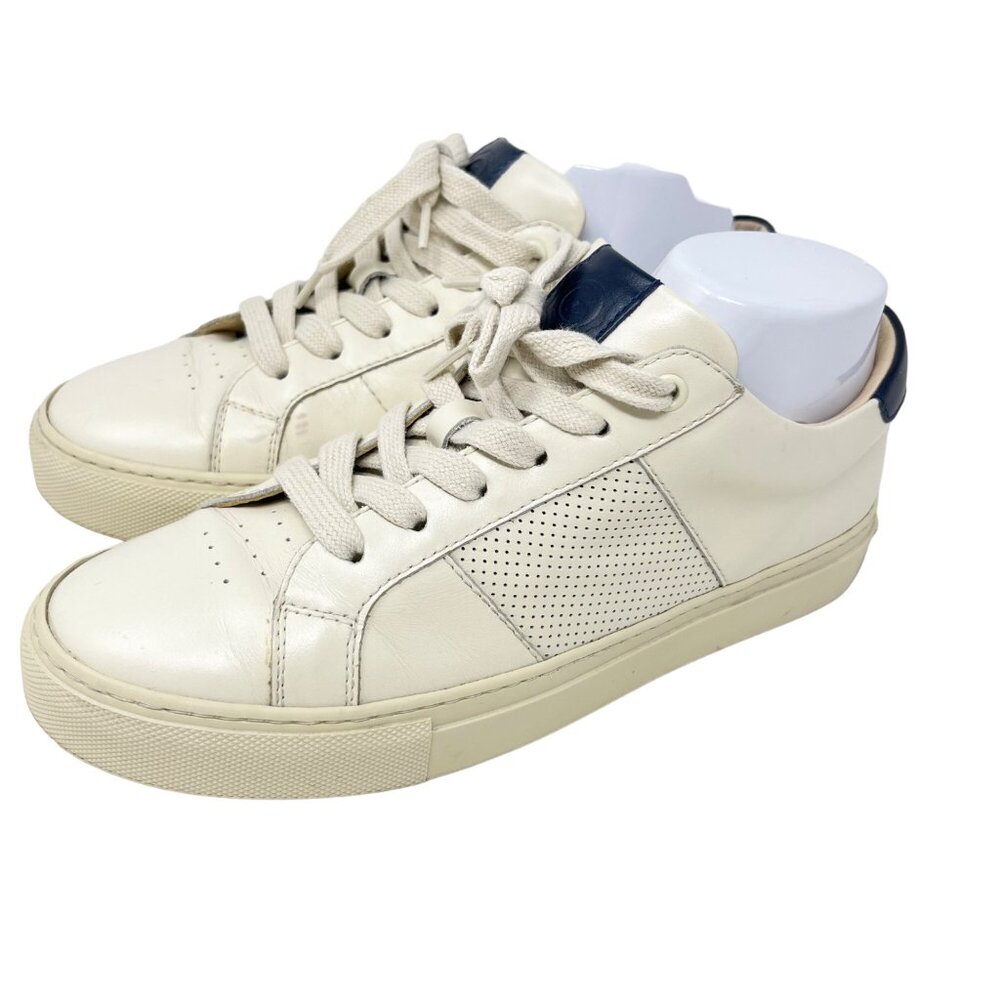 Greats Royale Mens Beige Blue Leather Perforated Limited Italy Sneakers Size 7